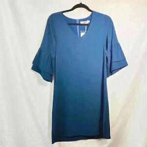 Belongsci Size XS Blue 3/4 Bell Sleeve NWT Dress